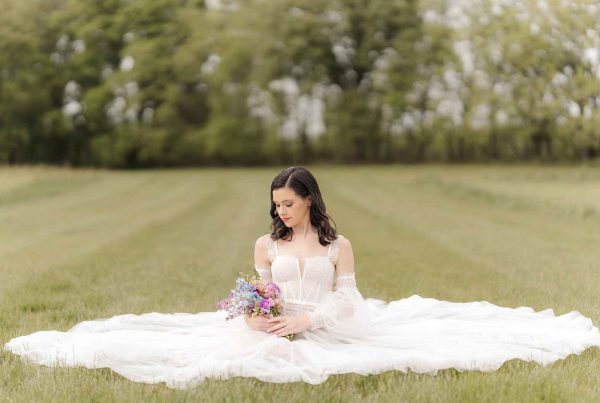Styled wedding inspiration outdoor ceremony at The Grange Hall